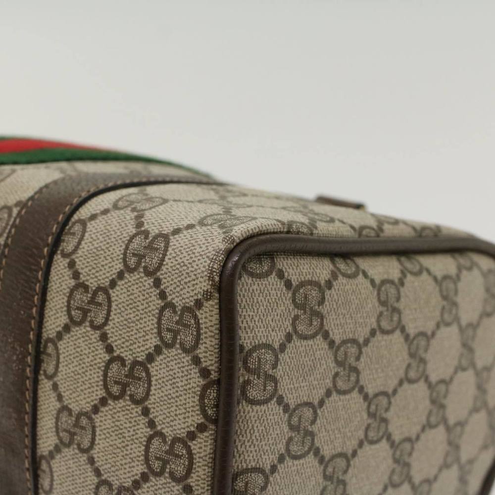 GUCCI GG Canvas Web Sherry Line Boston Bag Beige Red 3902006 Auth bs7253 - Picture 12 of 16
